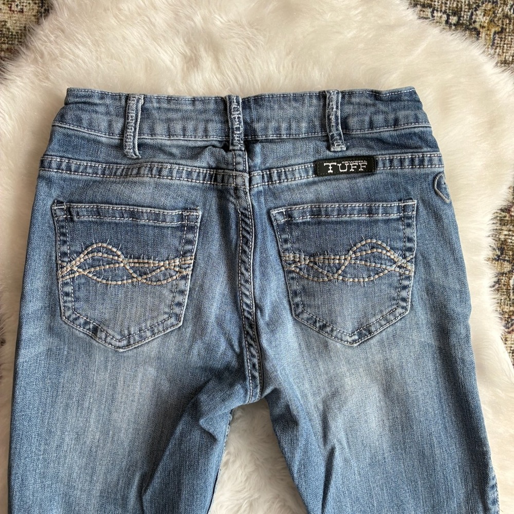 Cowgirl Tuff Co Women Blue Western Bootcut Split Hem Jeans Medium Wash 26x29 - Picture 11 of 12